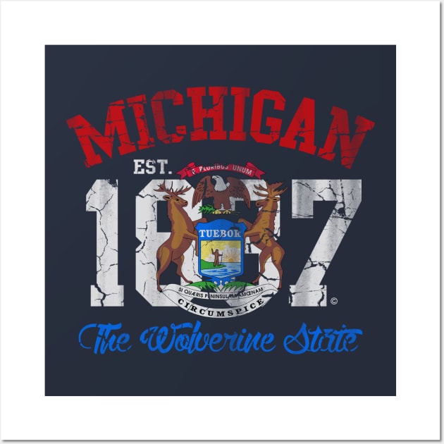 Michigan The Wolverine State Wall Art by E